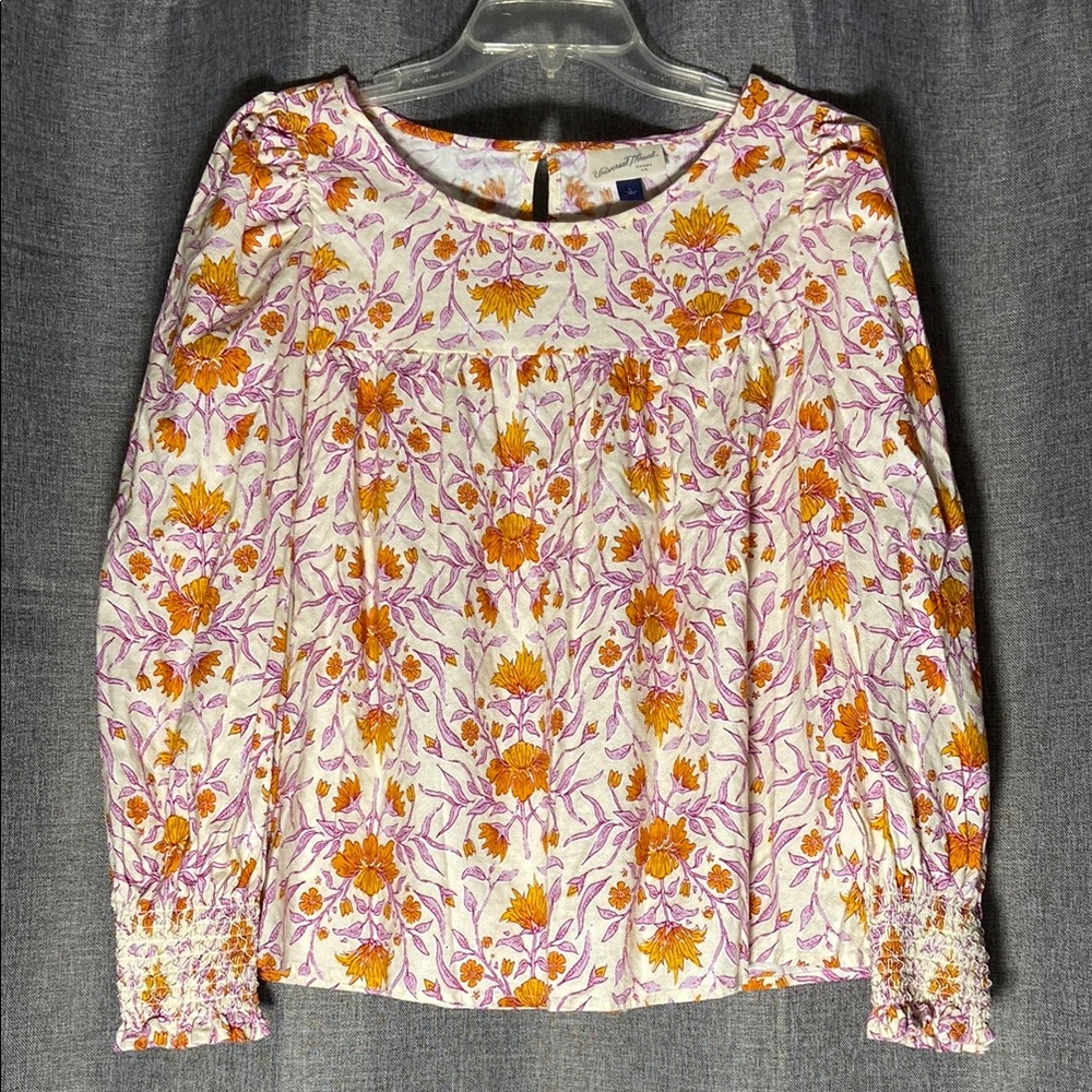 Universal Thread Smocked Puff Sleeve Blouse White Cream